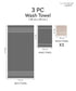 Luxehome Supima Cotton 3 Pc Face Towel Set, Dark Sand| 600 GSM | 100% Supima Cotton