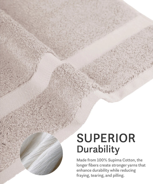 Luxehome Supima Cotton 2 Pc Hand Towel Set, Dark Sand| 600 GSM | 100% Supima Cotton