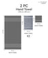 Luxehome Supima Cotton 2 Pc Hand Towel Set, Ultimate Grey| 600 GSM | 100% Supima Cotton