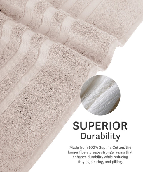 Luxehome Supima Cotton Bath Towel, Dark Sand| 600 GSM | 100% Supima Cotton