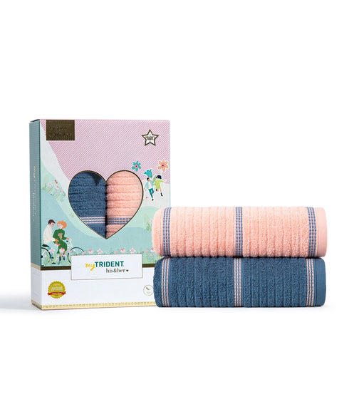 His & Her 2 PC Bath Towel Set, Candy & Floss|500 GSM Cotton
