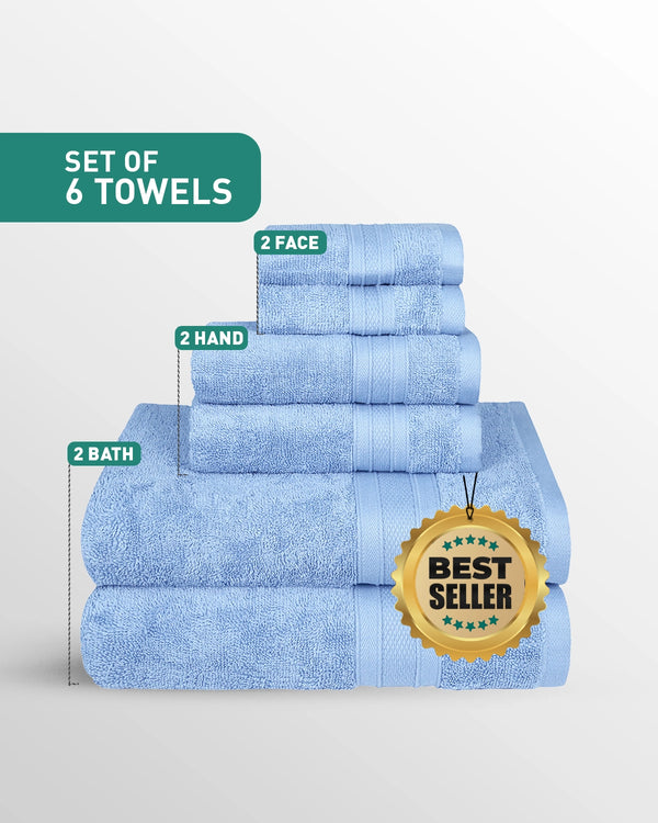 Soft Comfort 6Pc Towel Set, Allure|509 GSM Cotton|Air Rich Technology
