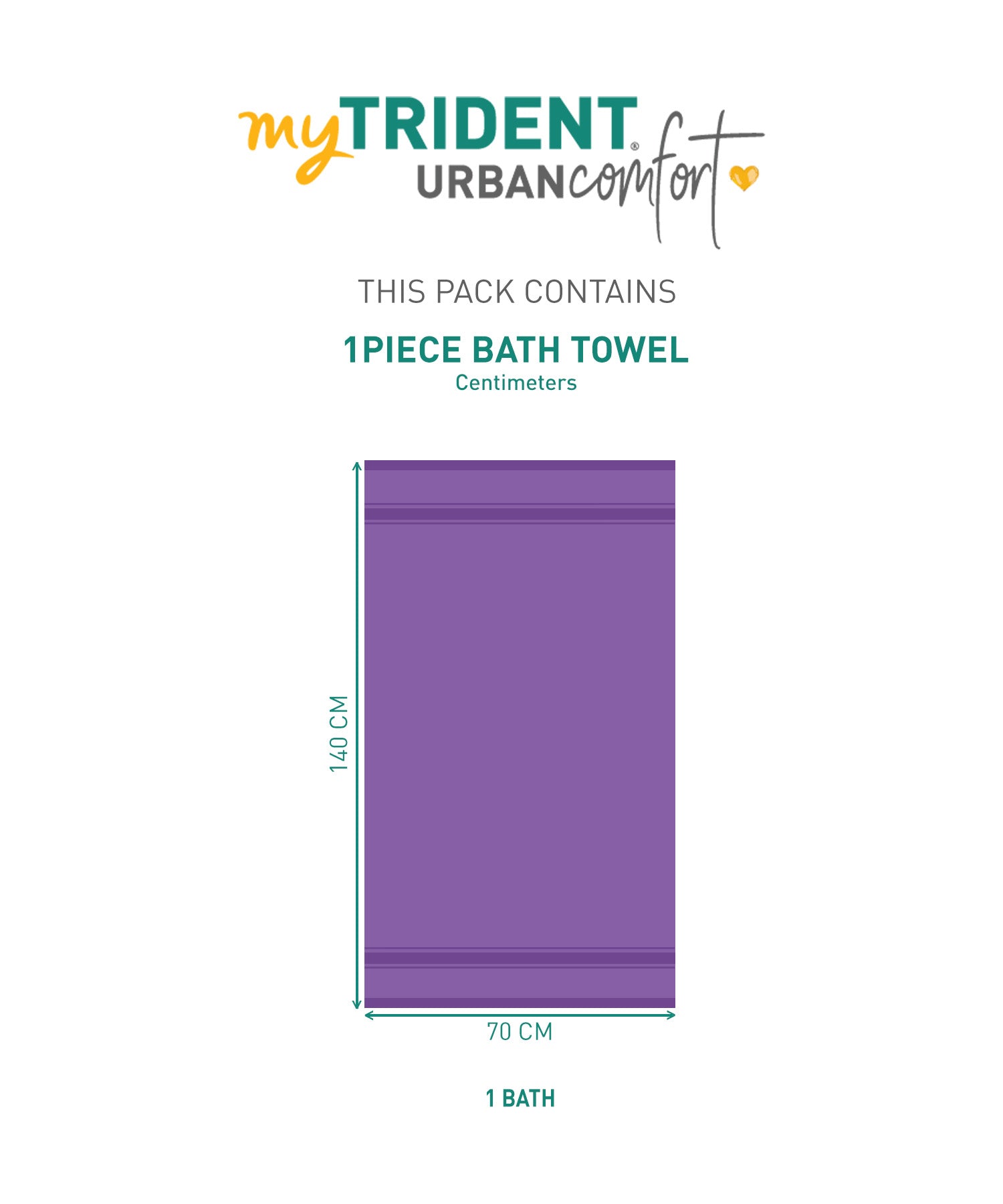 Urban Comfort, 500 GSM, 100% Cotton, Bath Towel, Purple