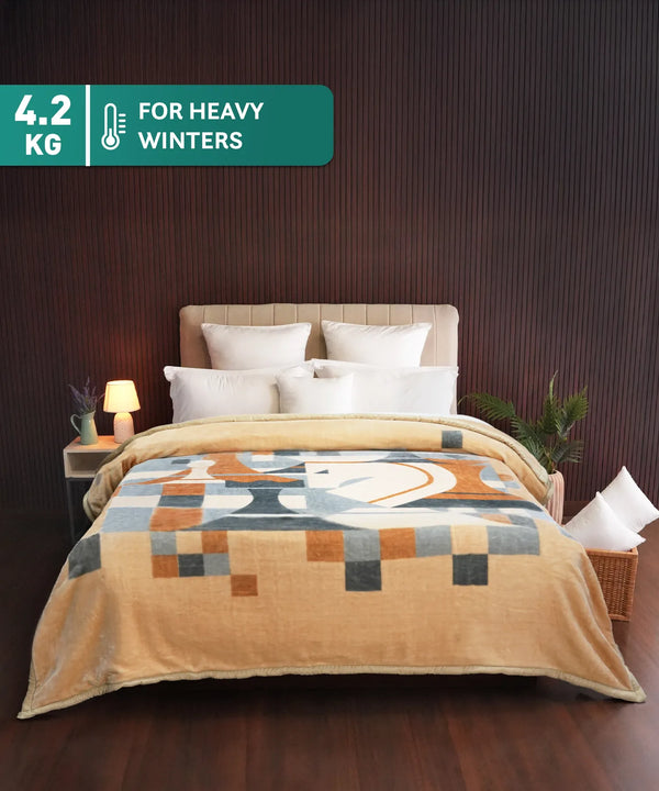 His and Her 2 ply Double Mink Blanket Box,Checkmate|4.2 KG