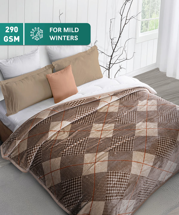 Home Essential Imperial 1 Ply Double Blanket, Estele| 290GSM