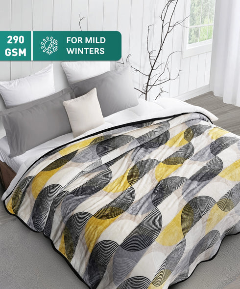 Home Essential Imperial 1 Ply Double Blanket, Ethan| 290GSM