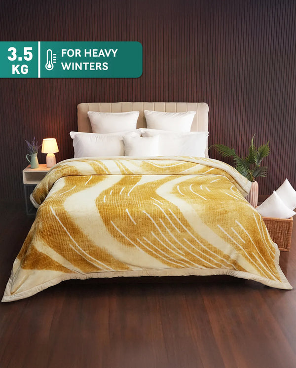 Classic Cozy Cocoon 2 ply Double Mink Blanket, Naomi|3.5 KG