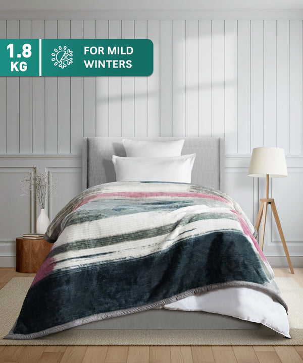 Home Essential Soft Sanctuary 1 Ply Single Flannel Blanket,Nolan|1.8 KG