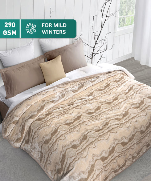 Home Essential Imperial 1 Ply Double Flannel Blanket, Terra| 1.3 KG