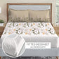 Soft Comfort Backyard King Fitted Bedsheet With 2 Pillow Cover, 210TC, 100% Cotton, Floral, Multicolor