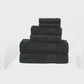 Soft Comfort 6Pc Towel Set, Black|509 GSM Cotton|Air Rich Technology
