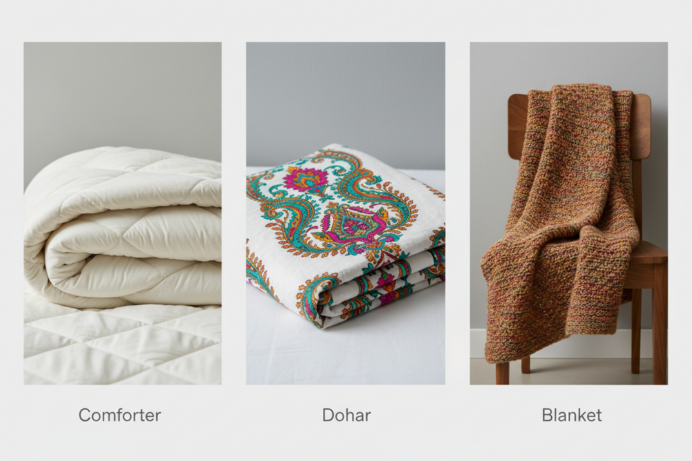 Comforter vs Dohar vs Blanket: Which One Is Right for You?