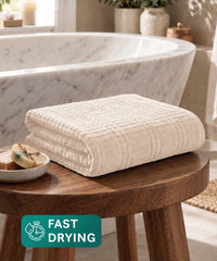 Fast Dry FABO 1 Pc Bath Towel, French Vanilla| 400GSM | Super Absorbent
