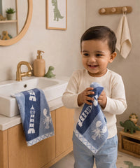 Juniors 2 Pc Hand Towel Set, Wander| 550 GSM | 100% Premium Cotton
