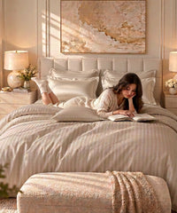 Luxe Home Egyptian Lyocel King Bedsheet Set,Tan| 500TC| 4 Pillow Covers