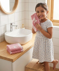 Juniors 3 Pc Face Towel Set, Bow| 550 GSM | 100% Premium Cotton