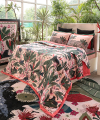 Shivan & Narresh King Bedsheet Set, Palmera |400TC Cotton|4 pillow covers