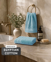 Luxe Home Egyptian Cotton 2 Pc Hand Towel Set,Tourmaline| 700 GSM | 100% Egyptian Cotton
