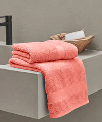 Soft Comfort 1Pc Bath Towel, Coral Haze|509 GSM Cotton|Air Rich Technology