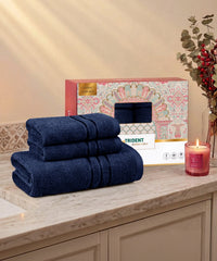 Moment 3Pc Towel Set, Midnight Blue| 400GSM 100% Cotton