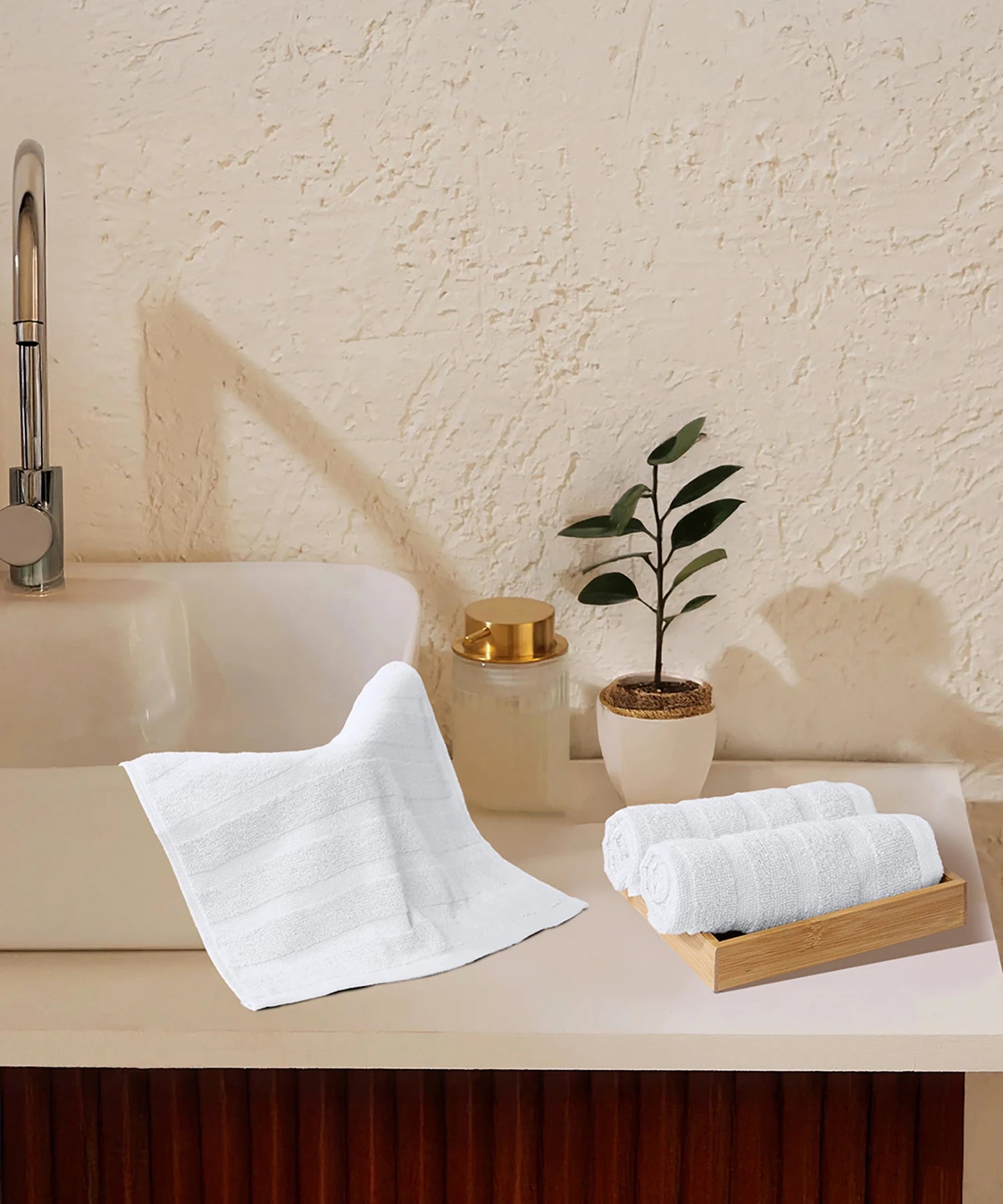 Quick Dry 3 Pc Wash Towel, White|400 GSM Cotton