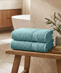 Soft Comfort 2Pc Bath Towel Set, Nile Blue|509 GSM Cotton|Air Rich Technology
