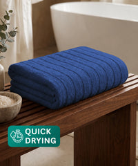 Quick Dry 1 Pc Bath Towel,Navy Blue|400 GSM Cotton