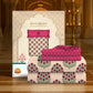 Home Essential Royal Bloom Queen Bedsheet Set, Dhalia Pink| 144TC Cotton| 2 Pillow Covers