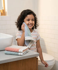 Juniors 3 Pc Face Towel Set, Stripe| 550 GSM | 100% Premium Cotton