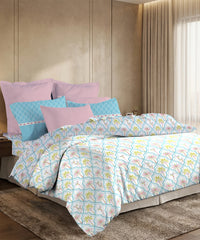 Soft Comfort King Bedsheet Set, Fiona | 200 TC Cotton|2 Pillow Covers