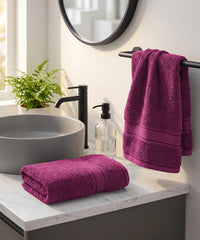 Indulgence 2Pc Hand Towel, Grape Wine|600 GSM Cotton