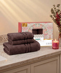 Moment 3Pc Towel Set, Pecan Brown | 400GSM 100% Cotton