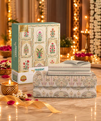 Celebration Printed Double Bedsheet, Noor Rust|144 TC|2 Pillow Covers