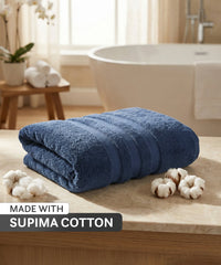 Luxe Home Supima Cotton Bath Towel, Sea Blue| 600 GSM | 100% Supima Cotton