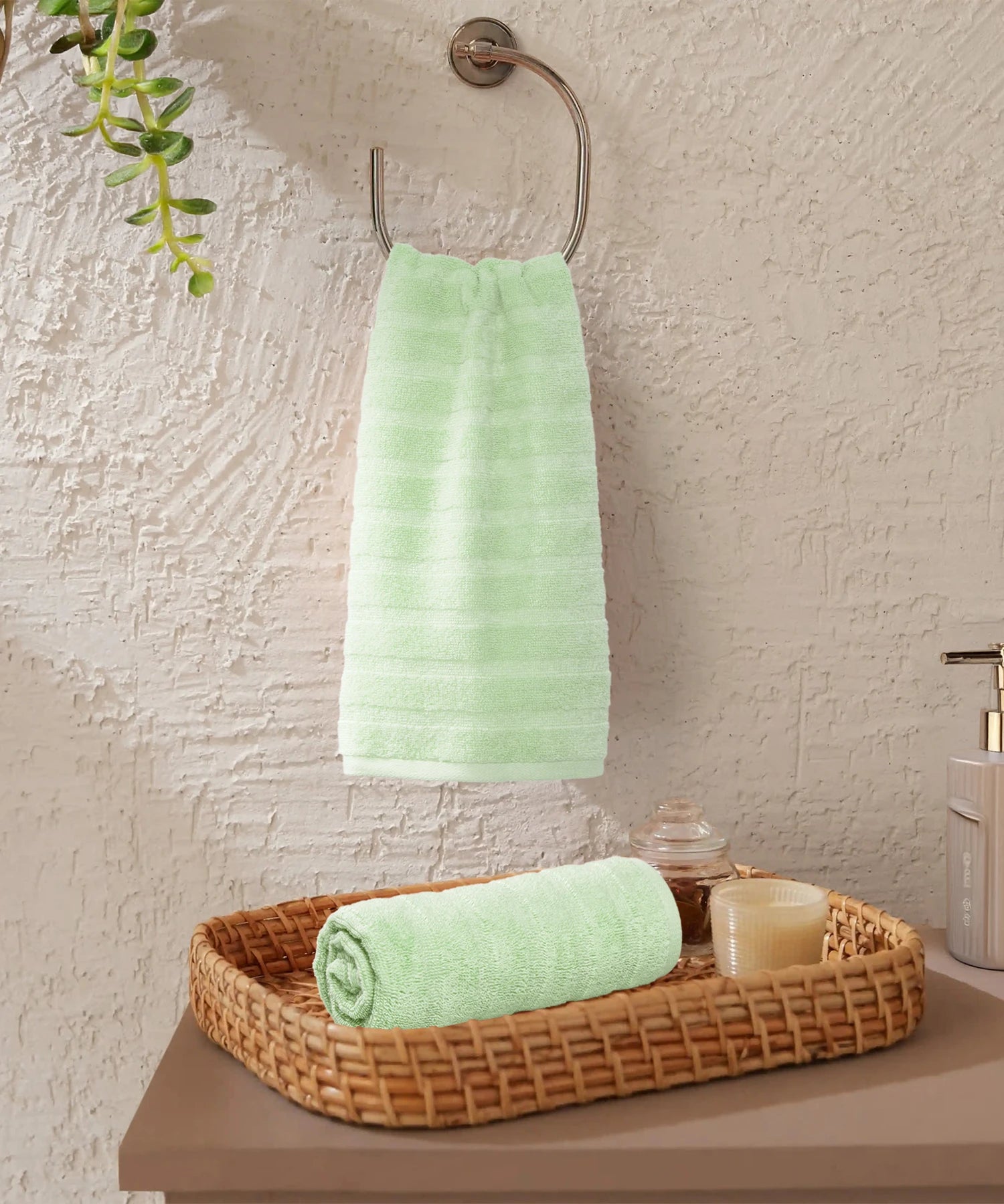 Quick Dry 2 Pc Hand Towel, Sage|400 GSM Cotton