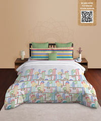Classic Prakriti King Bedsheet Set, Urja|210 TC Cotton|2 Pillow Covers