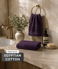 Luxe Home Egyptian Cotton 2 Pc Hand Towel Set,Purple| 700 GSM | 100% Egyptian Cotton