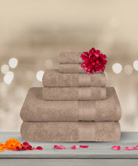 Soft Comfort 6Pc Towel Set, Acron|509 GSM Cotton|Air Rich Technology
