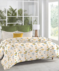 Atulaya Bharat King Bedsheet Set, Sun Sand & Serenity|144 TC Cotton|2 Pillow Covers