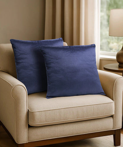 Everyday Solid Single Cushion, 250 GSM, 40 cm x 40 cm, Blue Glory