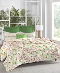 Atulaya Bharat King Bedsheet Set, Tea Heaven|144 TC Cotton|2 Pillow Covers