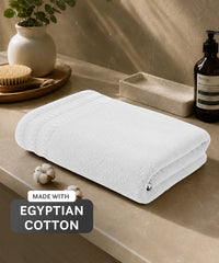 Luxe Home Egyptian Cotton Bath Towel, White| 700 GSM | 100% Egyptian Cotton