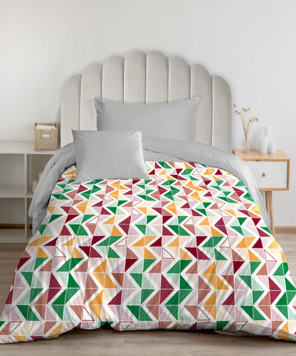 Urban Comfort Single AC Blanket/Comforter, Trippy Triangles Red|120 GSM Polyester