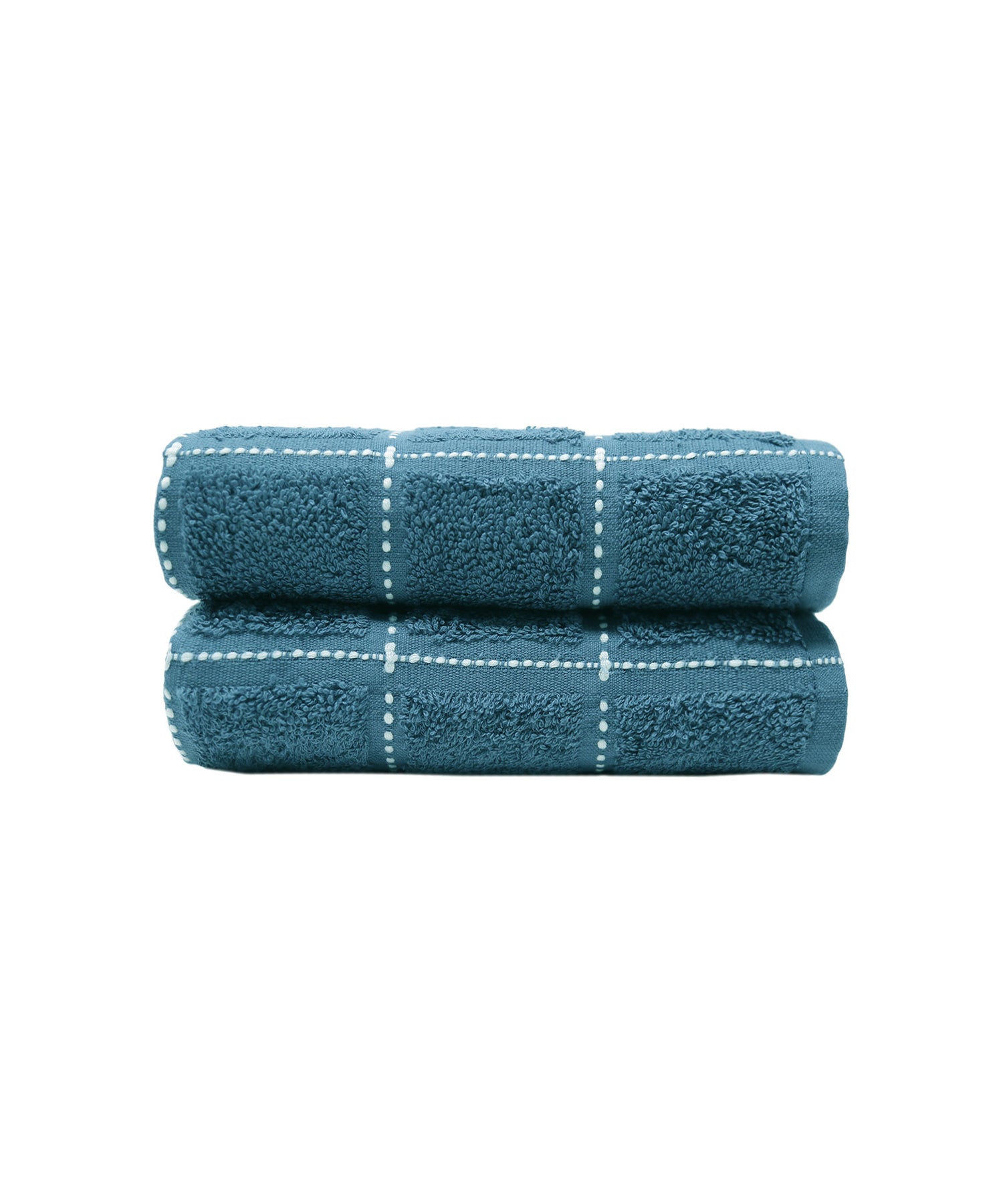 Dusk & Dawn English Blue 2 Hand Towel, 400 GSM, Cotton Rich, Weft Insert Solid Towel, Blue