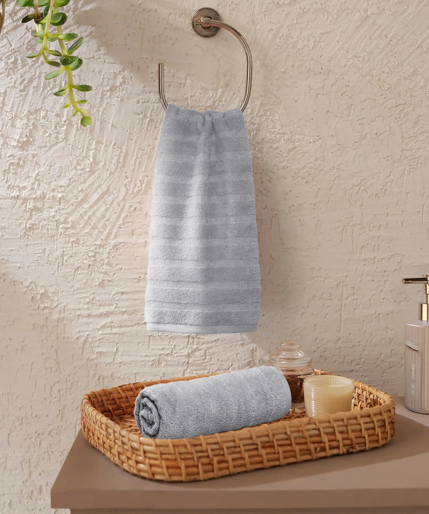 Quick Dry 2 Pc Hand Towel, Charcoal Grey|400 GSM Cotton