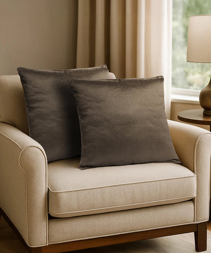 Everyday Solid Single Cushion, 250 GSM, 40 cm x 40 cm, Walnut