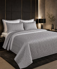 Luxehome Hotelier King Bedding Set, Cloud Grey| 600 TC Cotton| 6 Pc Set
