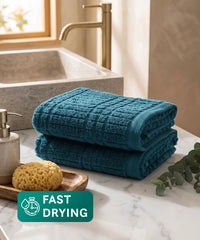 Fast Dry FABO 2 Pc Hand Towel, Aquascape | 400GSM| Super Absorbent