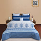 Classic Prakriti King Bedsheet Set, Neelgiri|210 TC Cotton|2 Pillow Covers