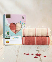 His & Her 2 PC Bath Towel Set, Suger & Spice|500 GSM Cotton